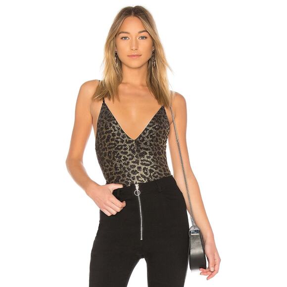 Lovers & Friends Horus Sleeveless V-Neck Bodysuit - M - Picture 1 of 5